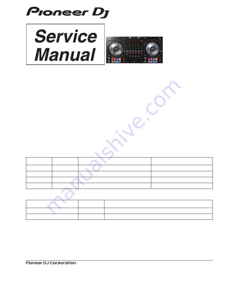 Pioneer DDJ-SZ2 Service Manual Download Page 1