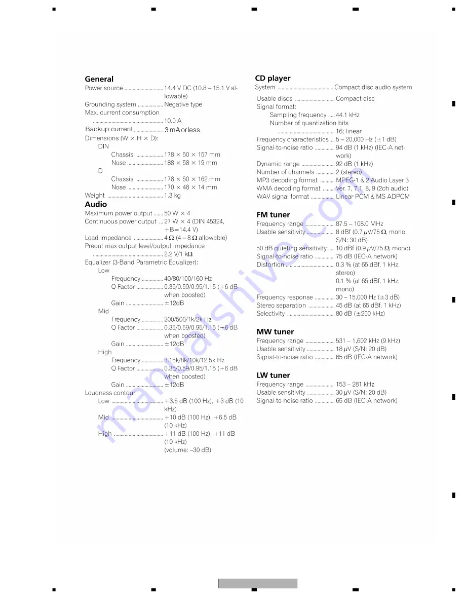 Pioneer DEH-4700MP Service Manual Download Page 5