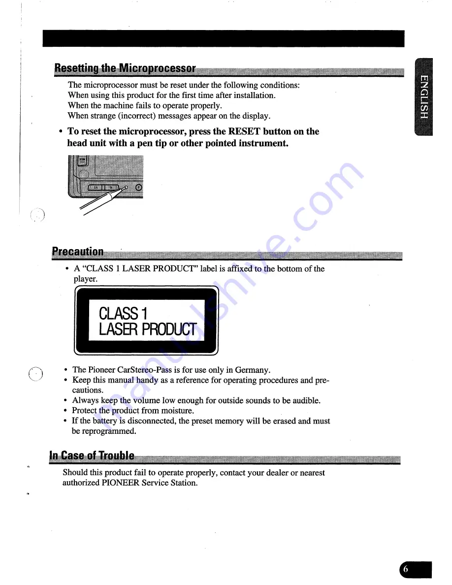 Pioneer DEX-P99R Operation Manual Download Page 7