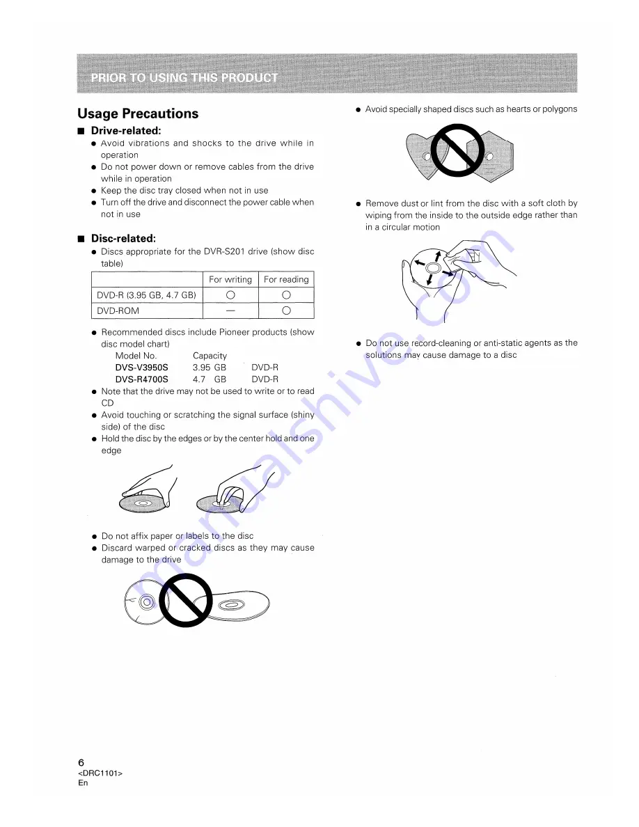 Pioneer DVR-S201 Operating Instructions Manual Download Page 6