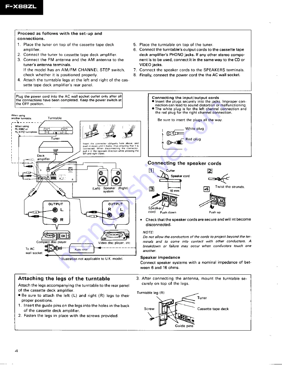 Pioneer F-X88ZL Service Manual Download Page 4