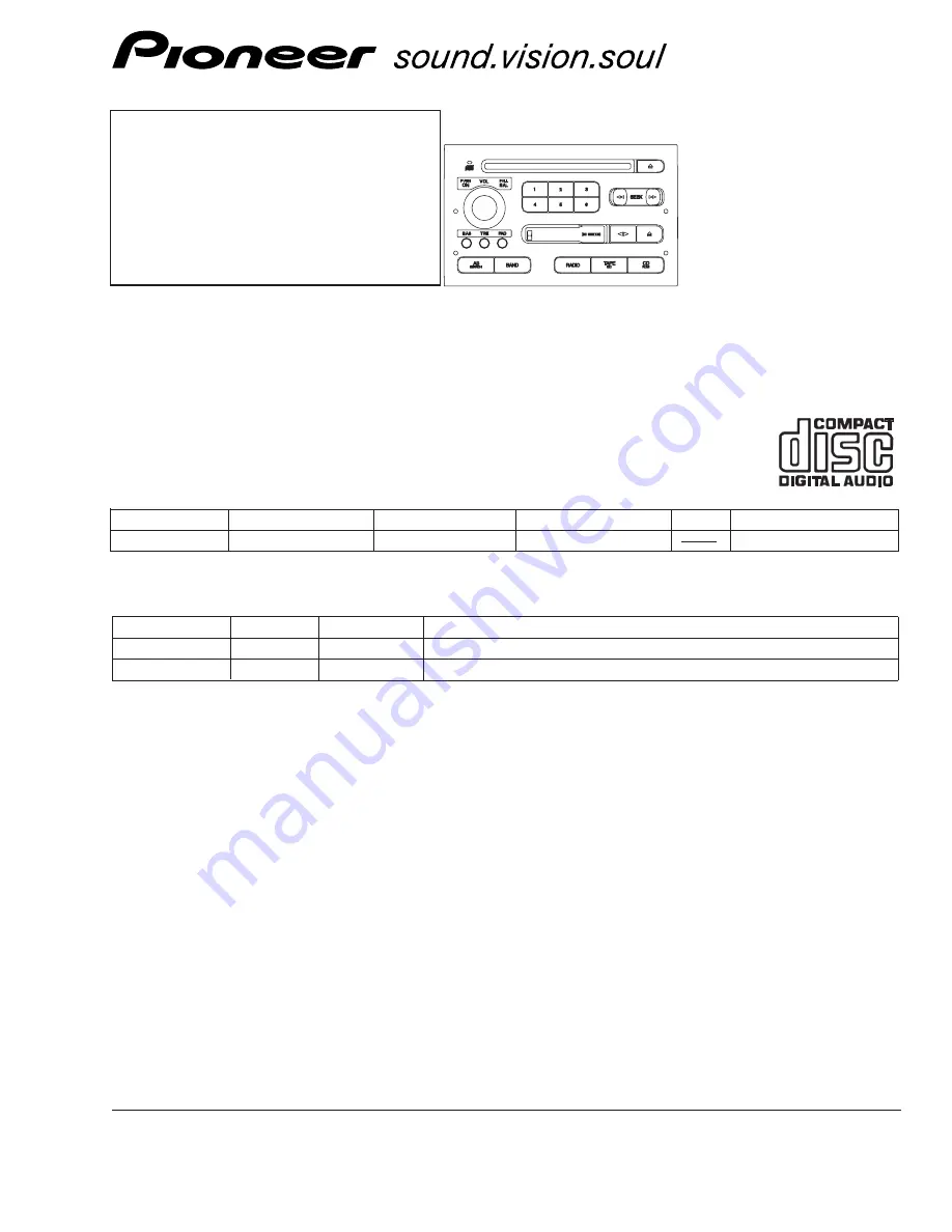 Pioneer FX-M2317ES Service Manual Download Page 1