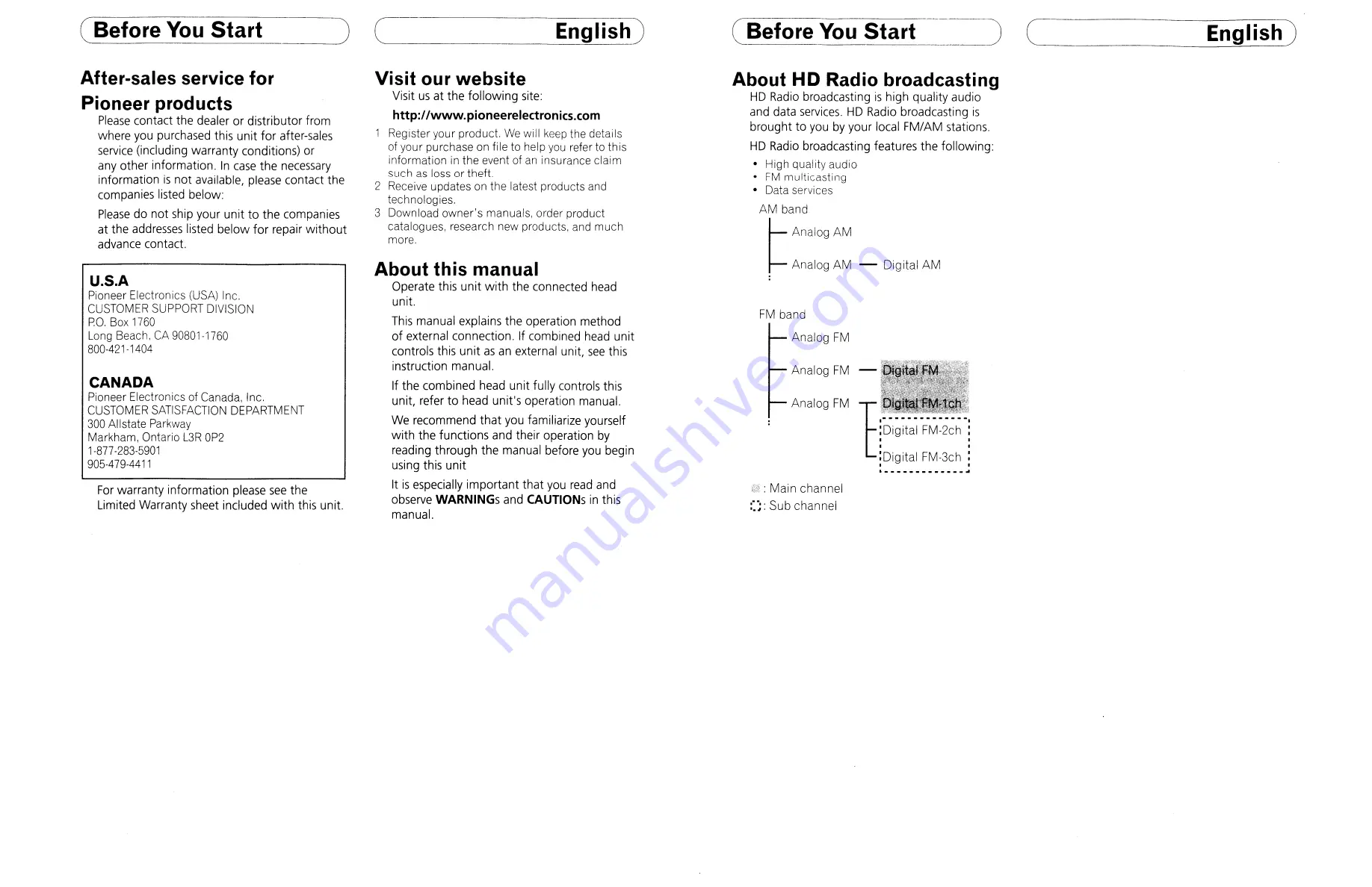 Pioneer GEX-P10HD - HD Radio Tuner Owner'S Manual Download Page 3