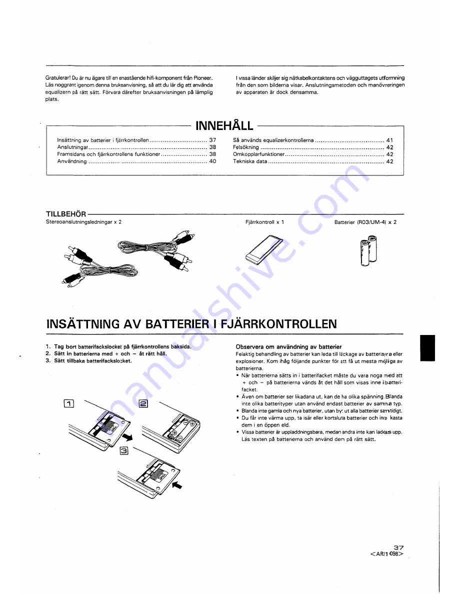 Pioneer GR-777 Operating Instruction Download Page 37