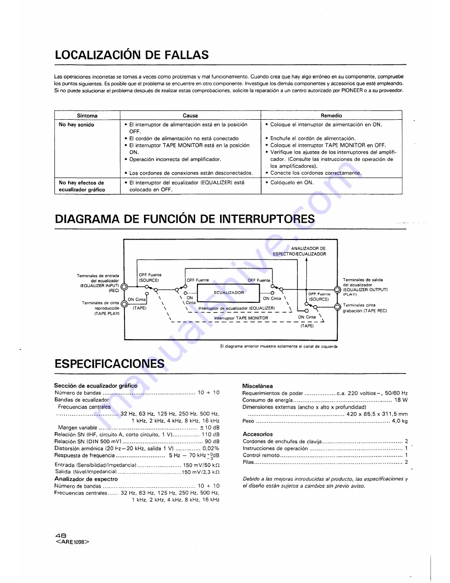 Pioneer GR-777 Operating Instruction Download Page 48