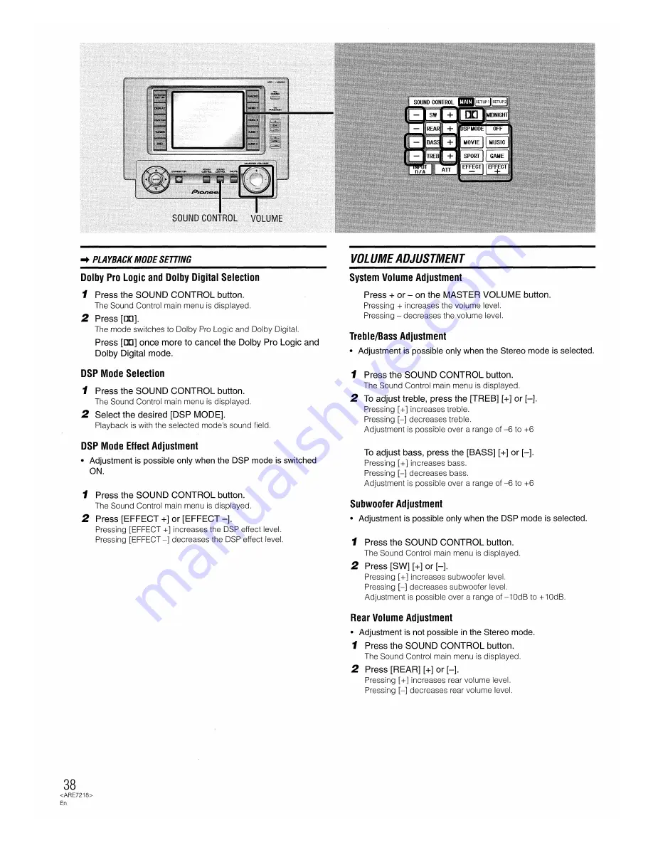 Pioneer HTZ-7 VisionPlus Operating Instructions Manual Download Page 38