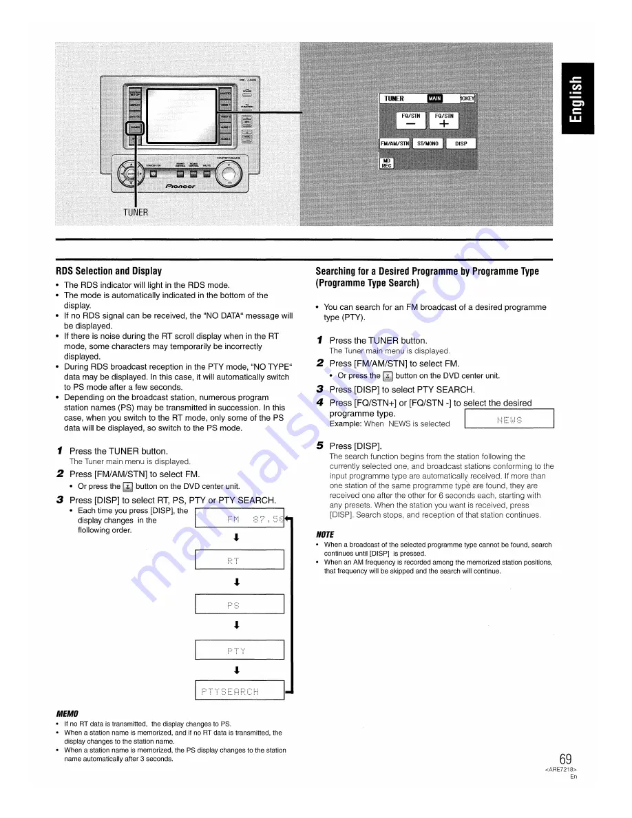 Pioneer HTZ-7 VisionPlus Operating Instructions Manual Download Page 69