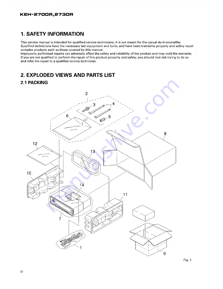 Pioneer KEH-2700R Service Manual Download Page 4