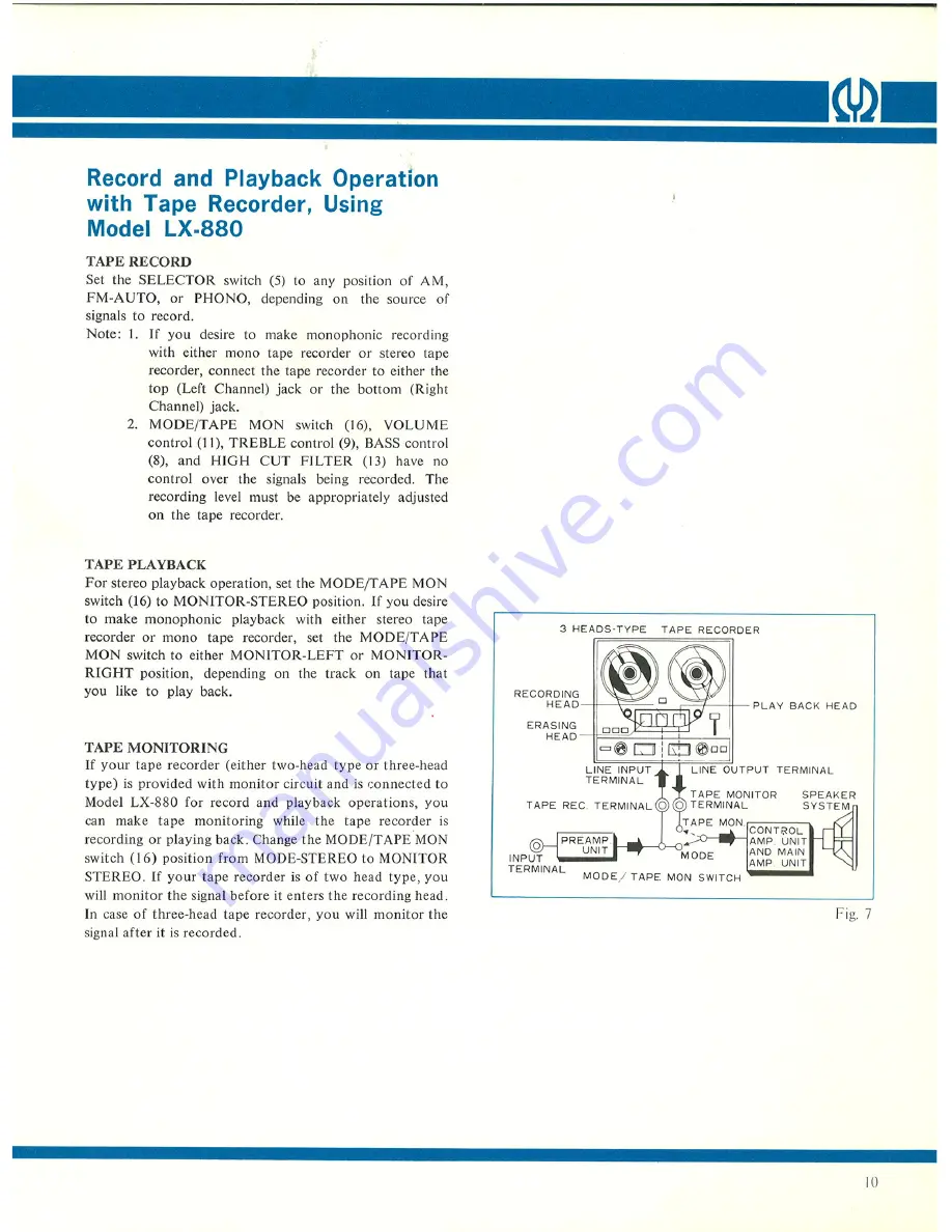 Pioneer LX-880 Installation, Operating And Service Manual Download Page 9