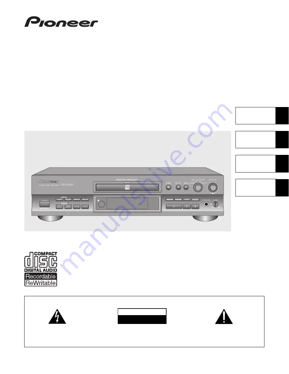 Pioneer PD-R555RW Скачать руководство пользователя страница 1