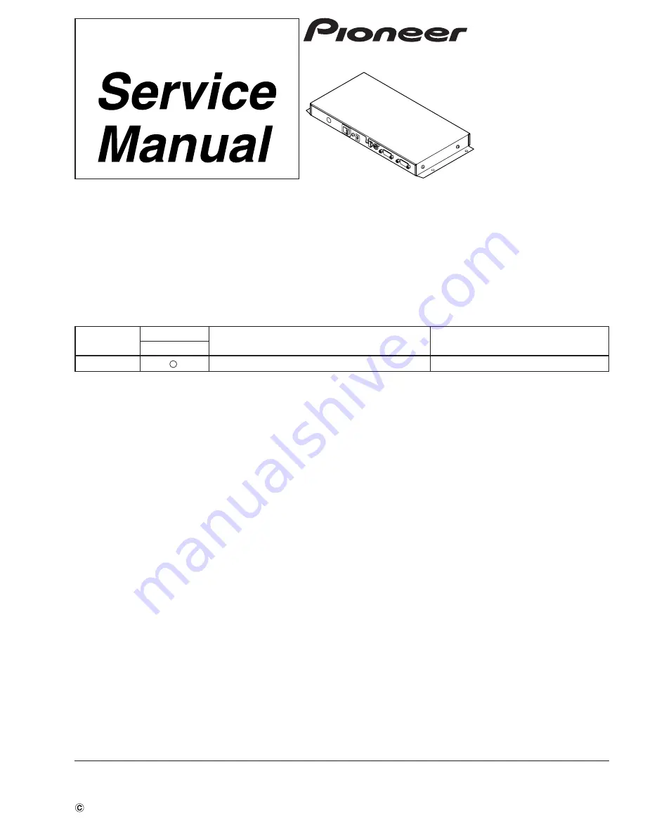 Pioneer PDA-4003 Service Manual Download Page 1