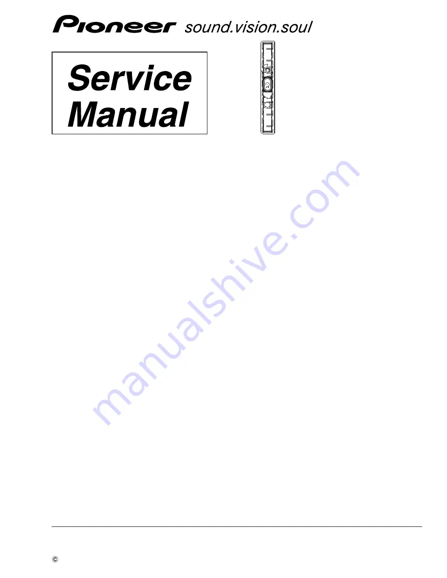 Pioneer PDP-S33-LR XIN/UC Service Manual Download Page 1