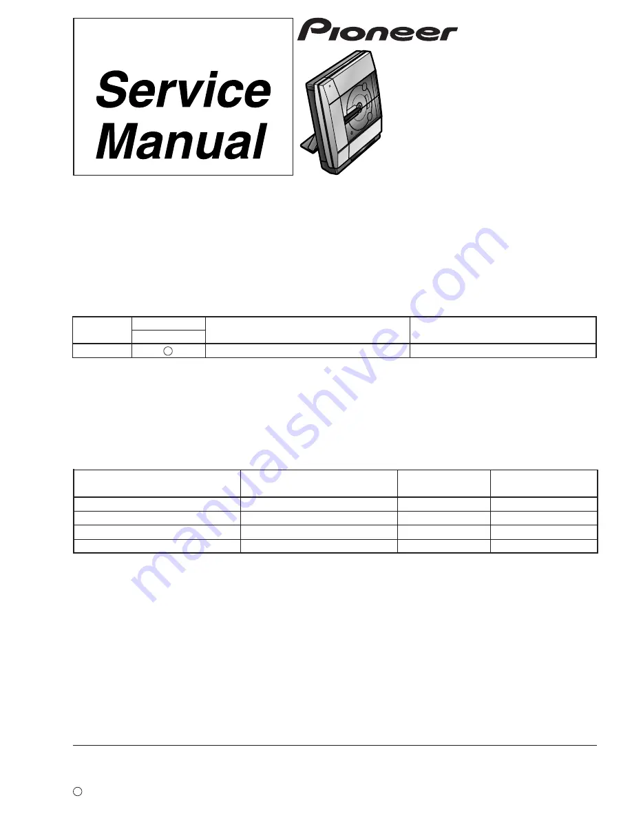 Pioneer PDR-F10 Service Manual Download Page 1