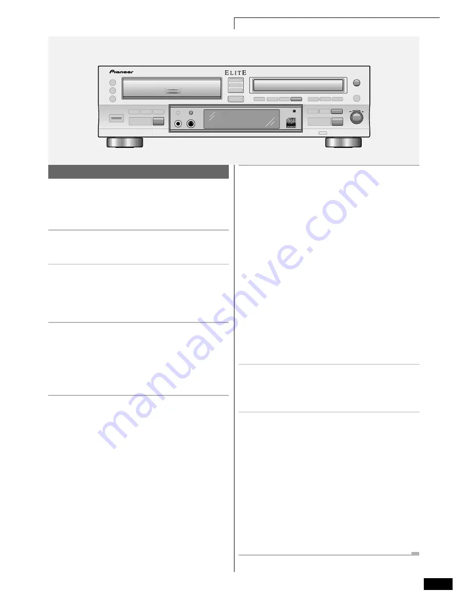 Pioneer PDR-W37 Elite Operating Instructions Manual Download Page 39