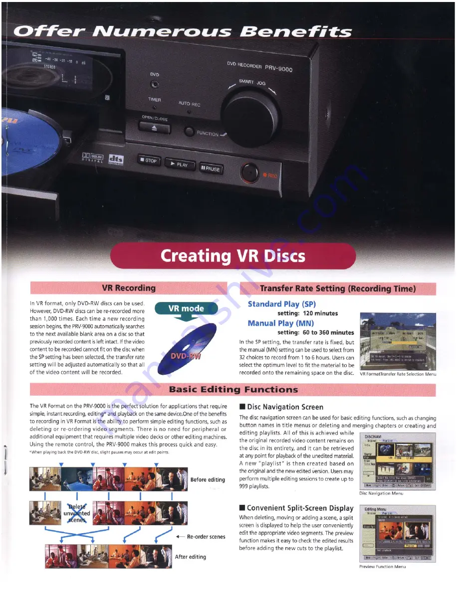 Pioneer PRV-9000 Specifications Download Page 5