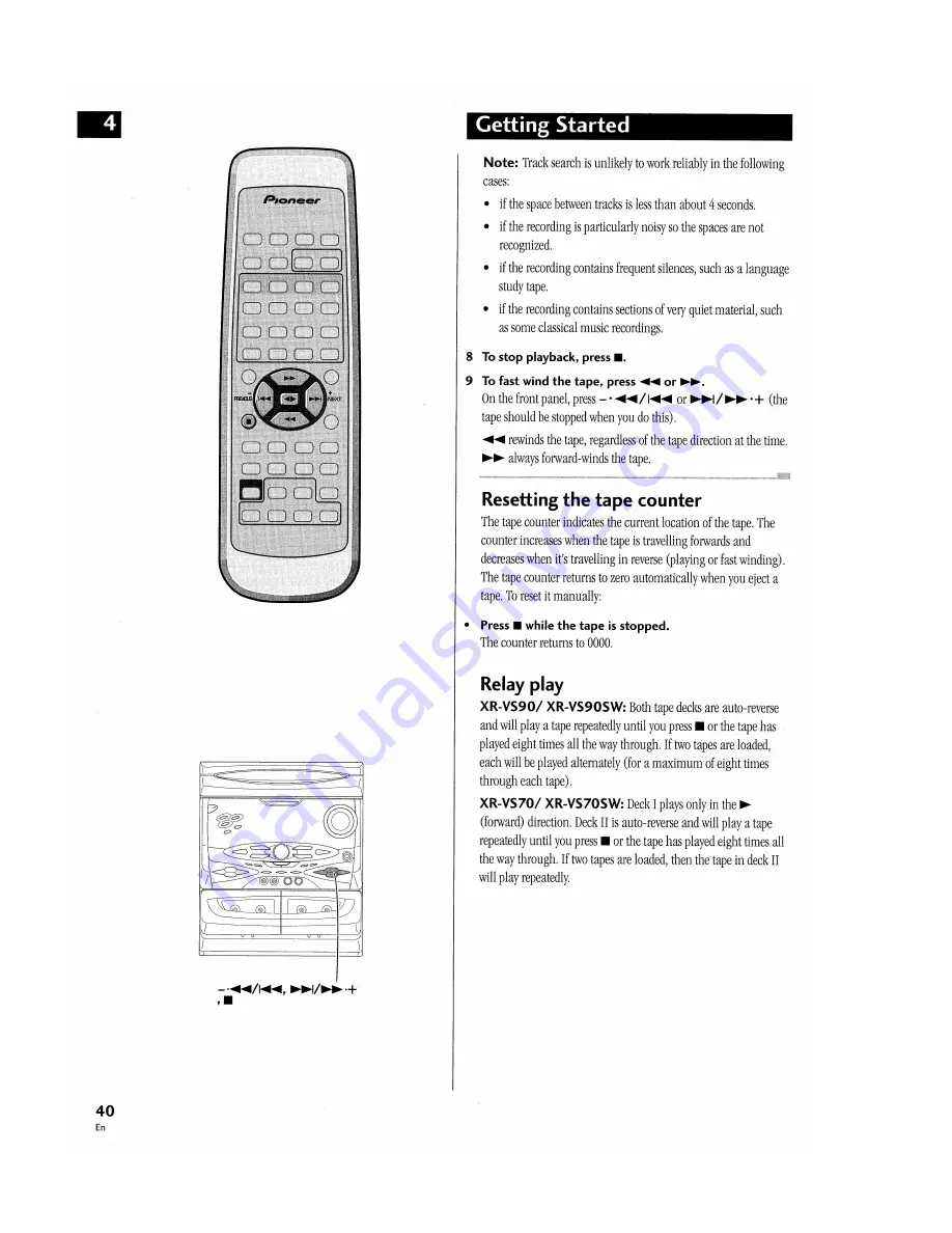 Pioneer S-A780VLR Operating Instructions Manual Download Page 40