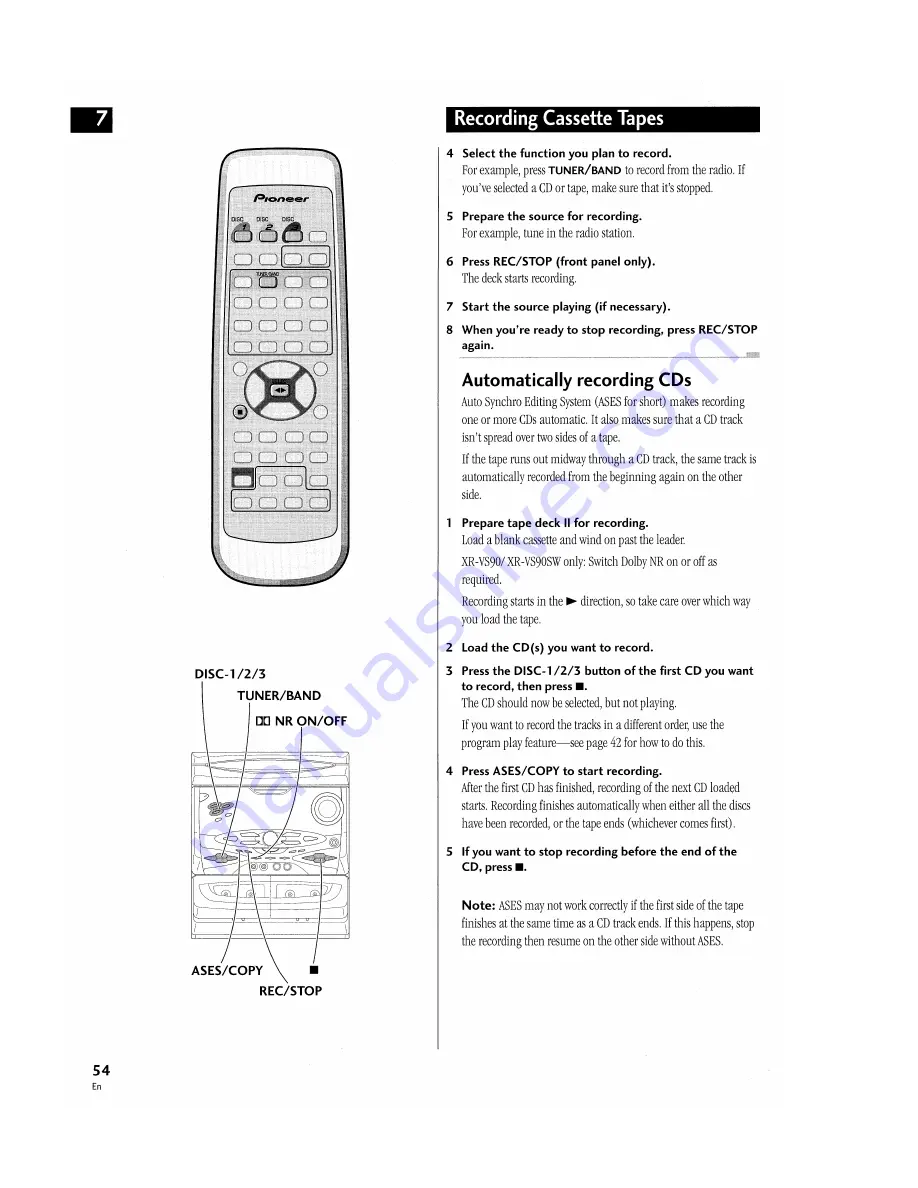 Pioneer S-A780VLR Operating Instructions Manual Download Page 54