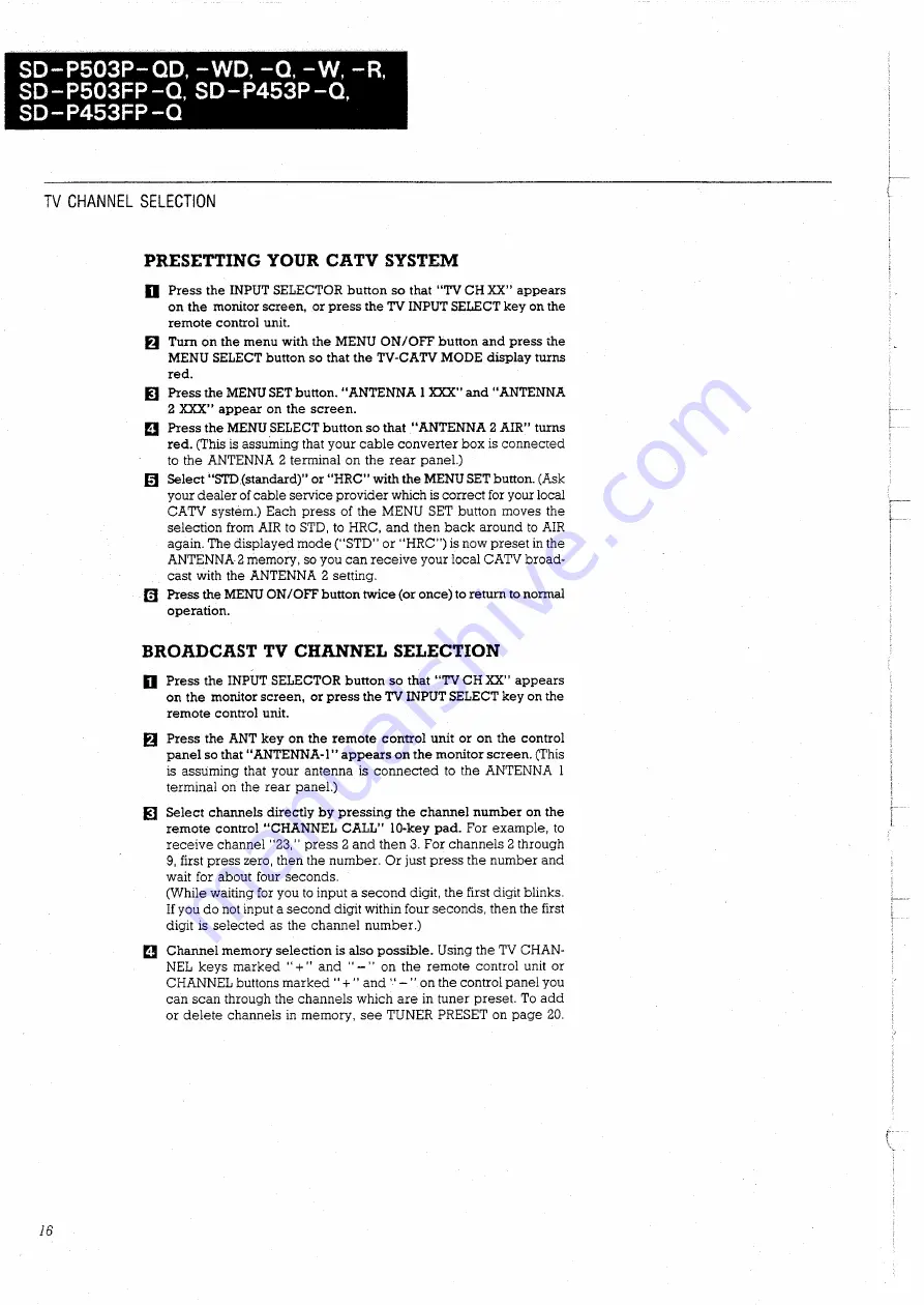 Pioneer SD-P453FP Operating Instructions Manual Download Page 16