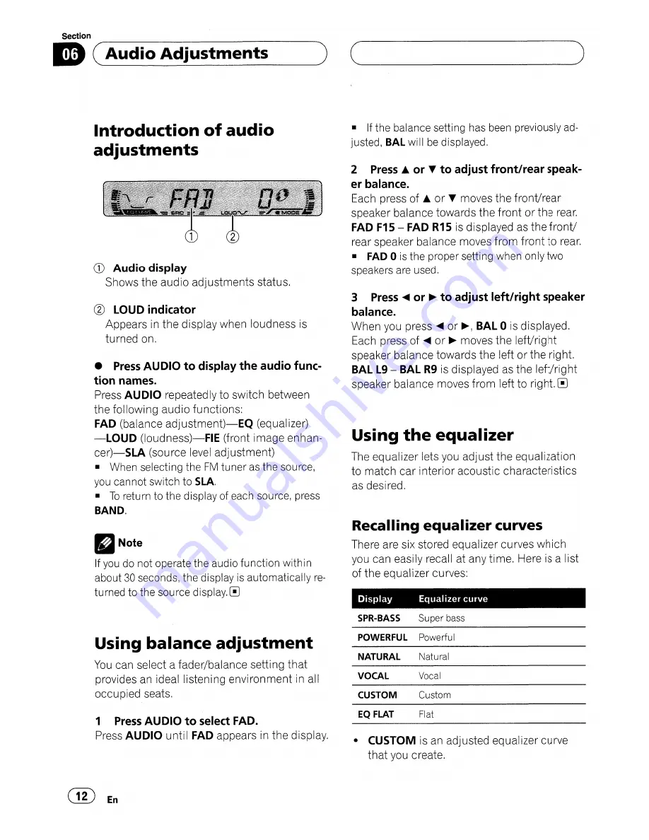 Pioneer Super Tunet IIID DEH-16 Operation Manual Download Page 12