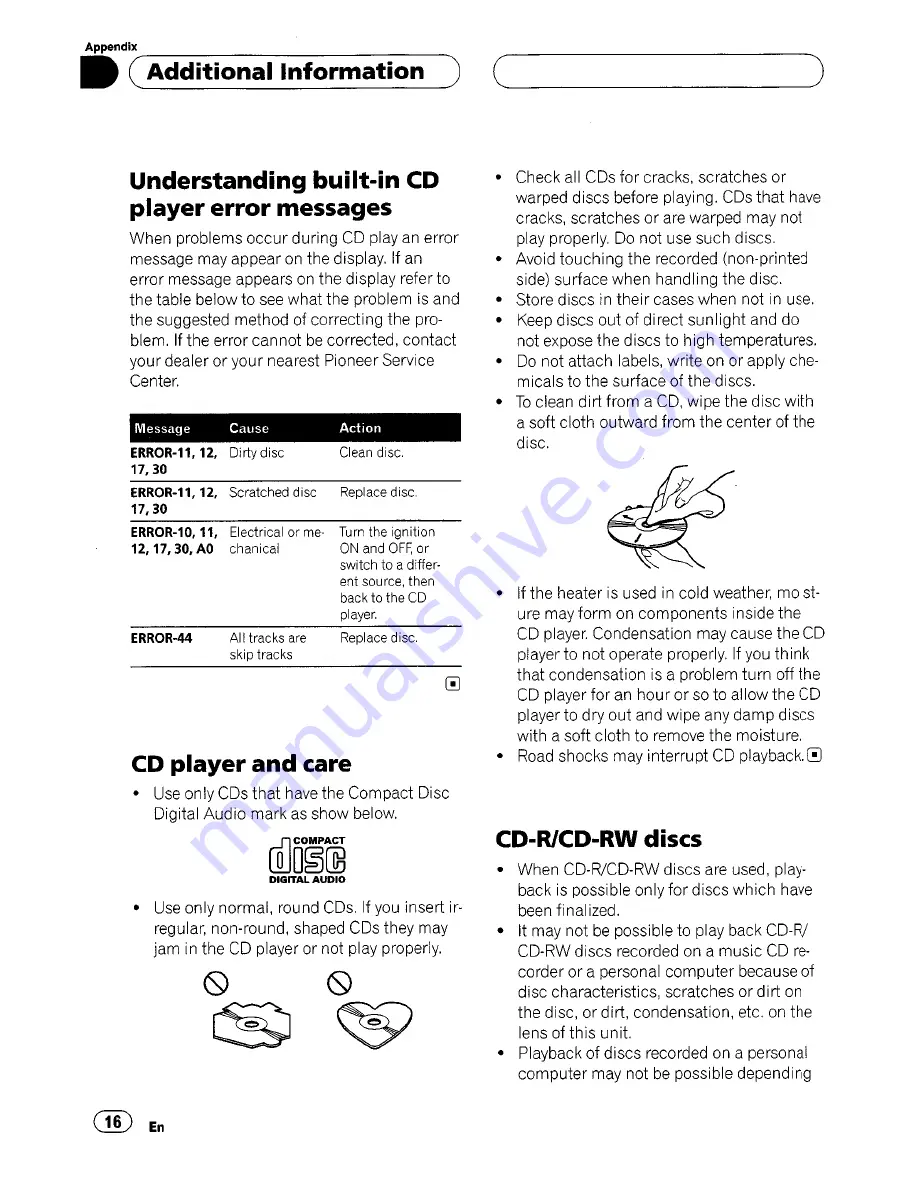 Pioneer Super Tunet IIID DEH-16 Operation Manual Download Page 16