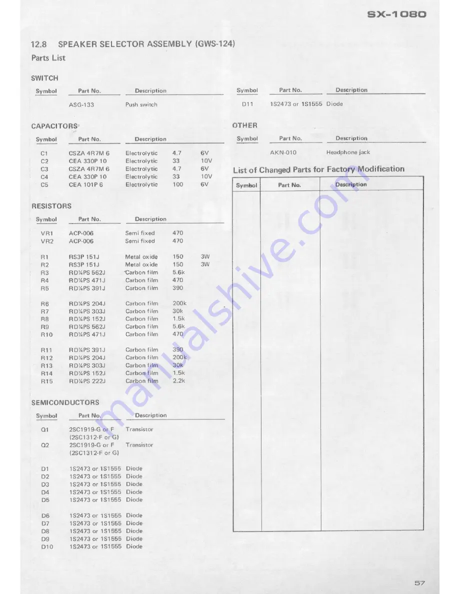 Pioneer SX-1080 Service Manual Download Page 49