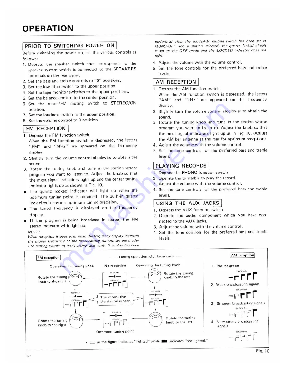 Pioneer SX-3700 Operating Instructions Manual Download Page 12