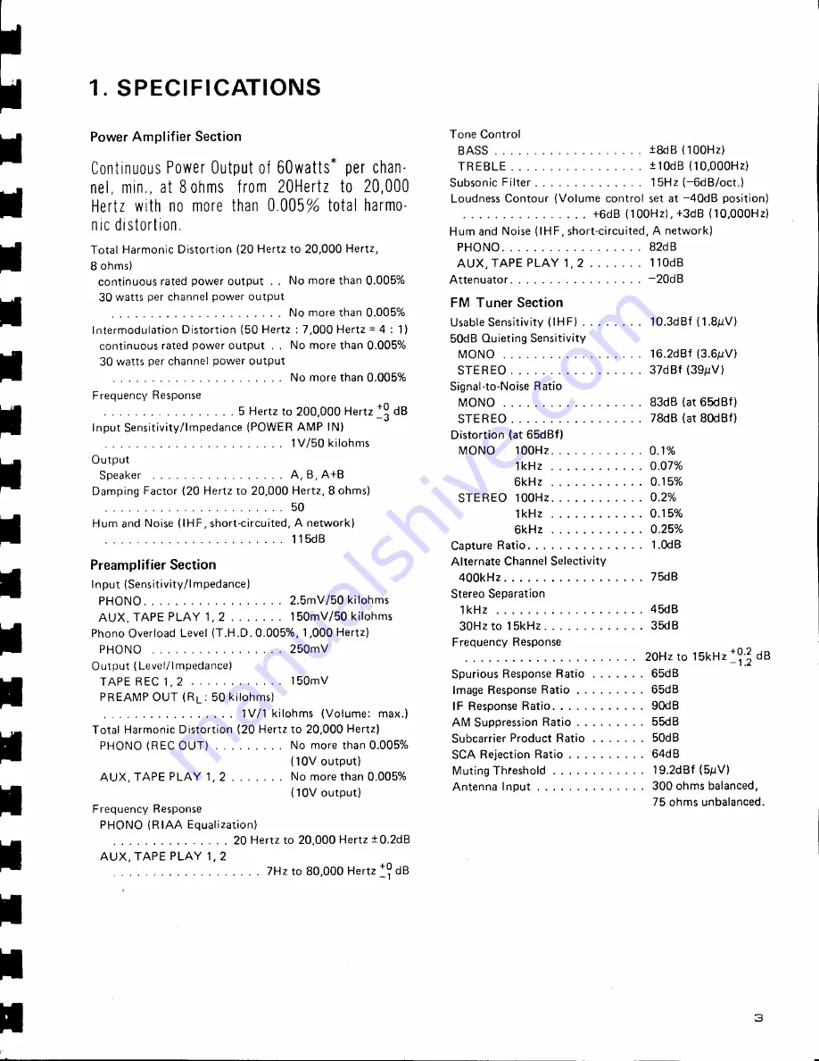 Pioneer SX-3800 Service Manual Download Page 3