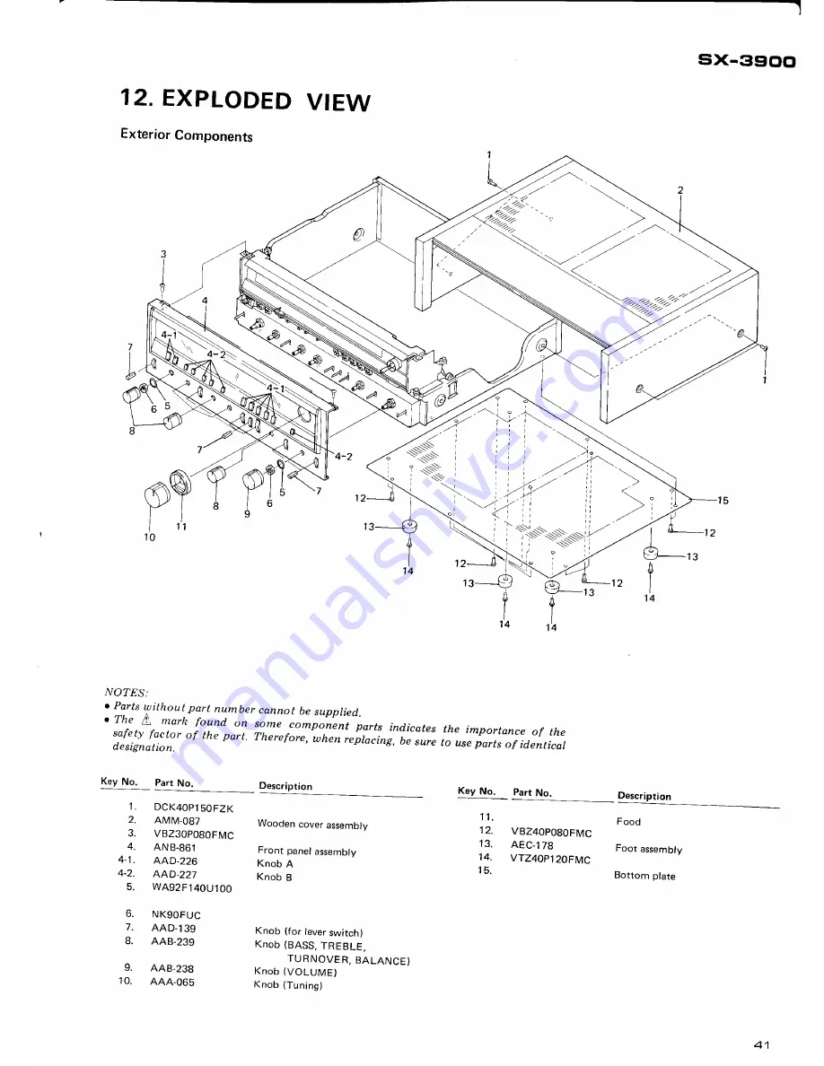 Pioneer SX-3900 Service Manual Download Page 34