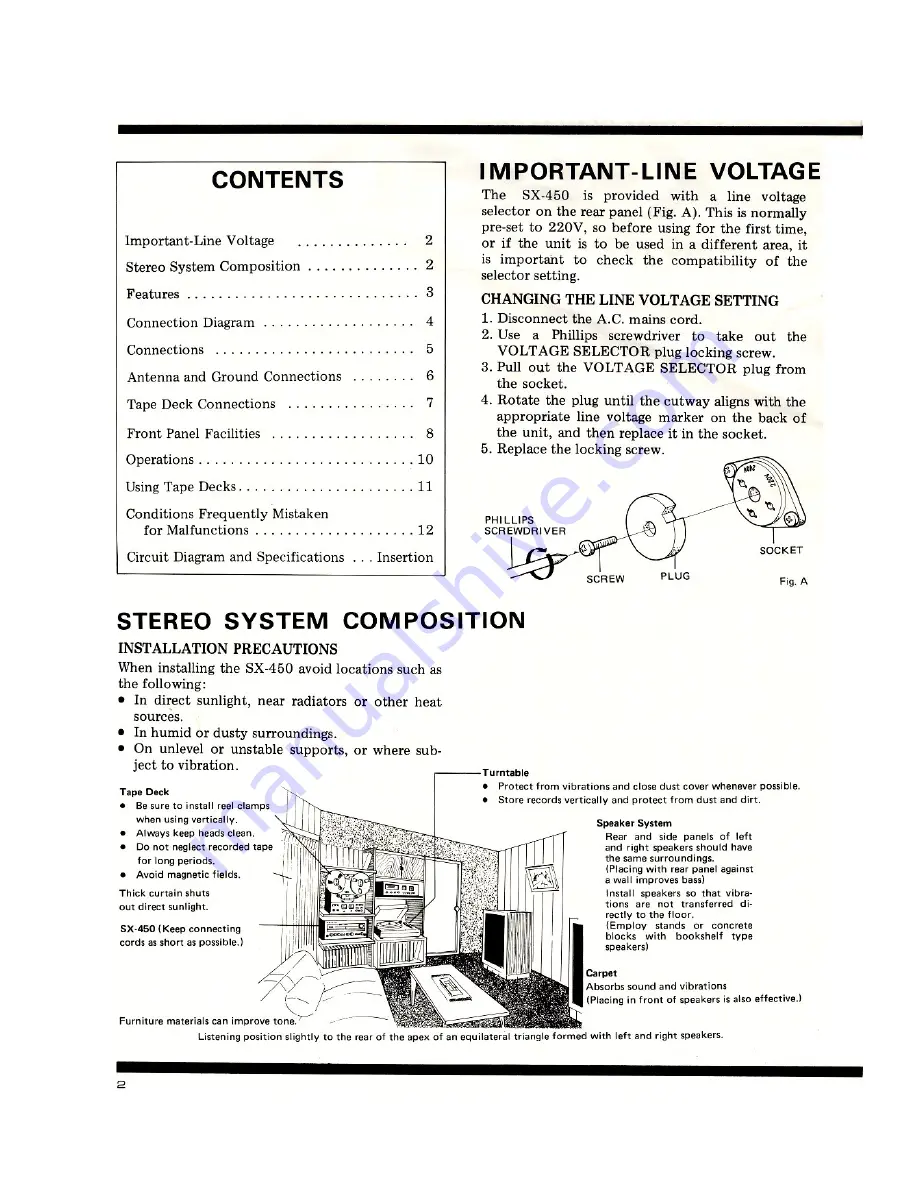 Pioneer SX-450 Operating Instructions Manual Download Page 2