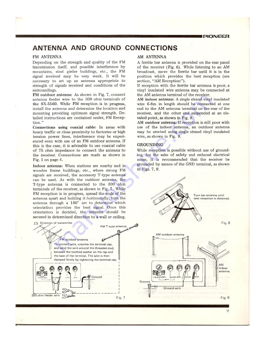 Pioneer SX-5560 Operating Instructions Manual Download Page 7