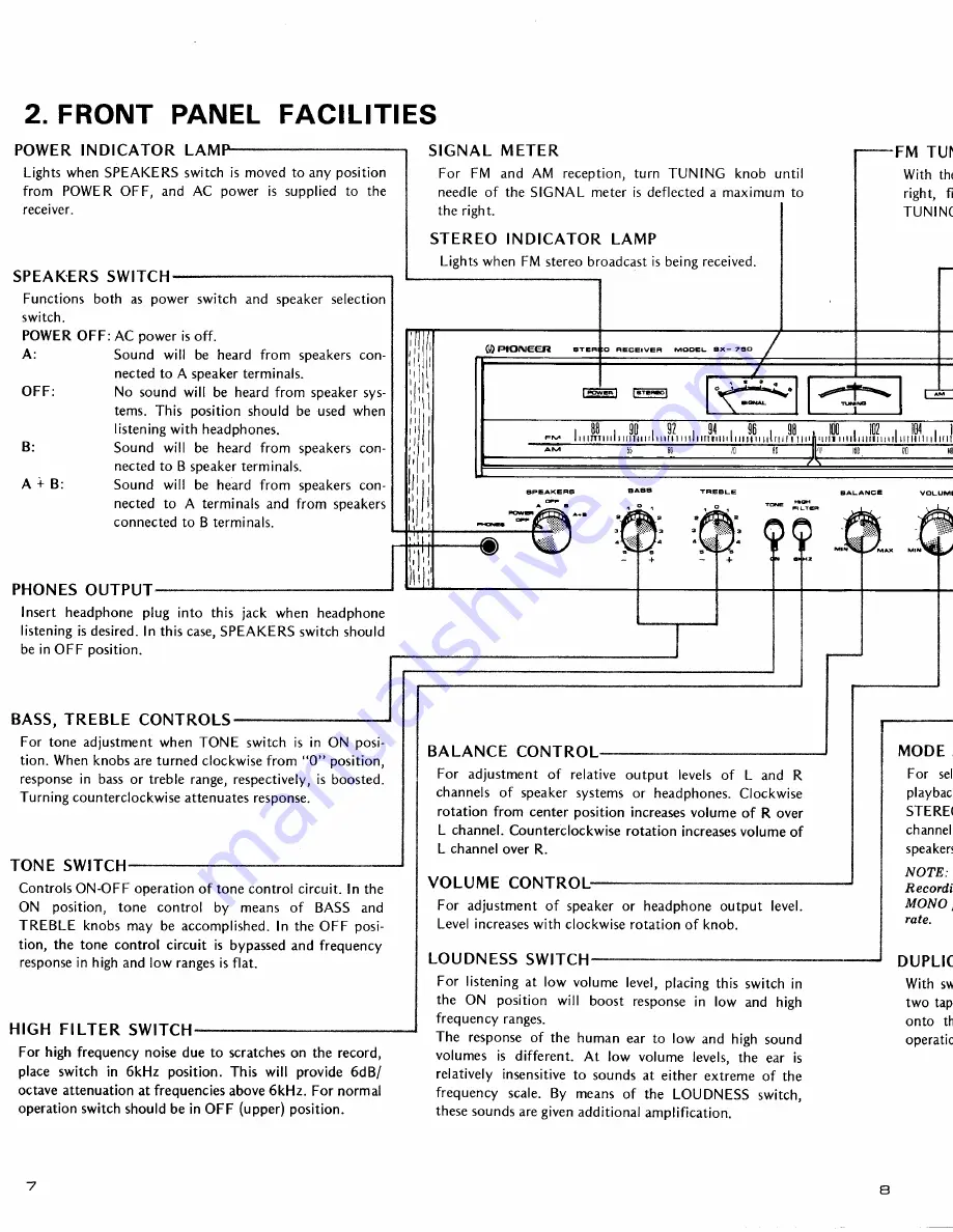 Pioneer SX-750 Service Manual Download Page 6