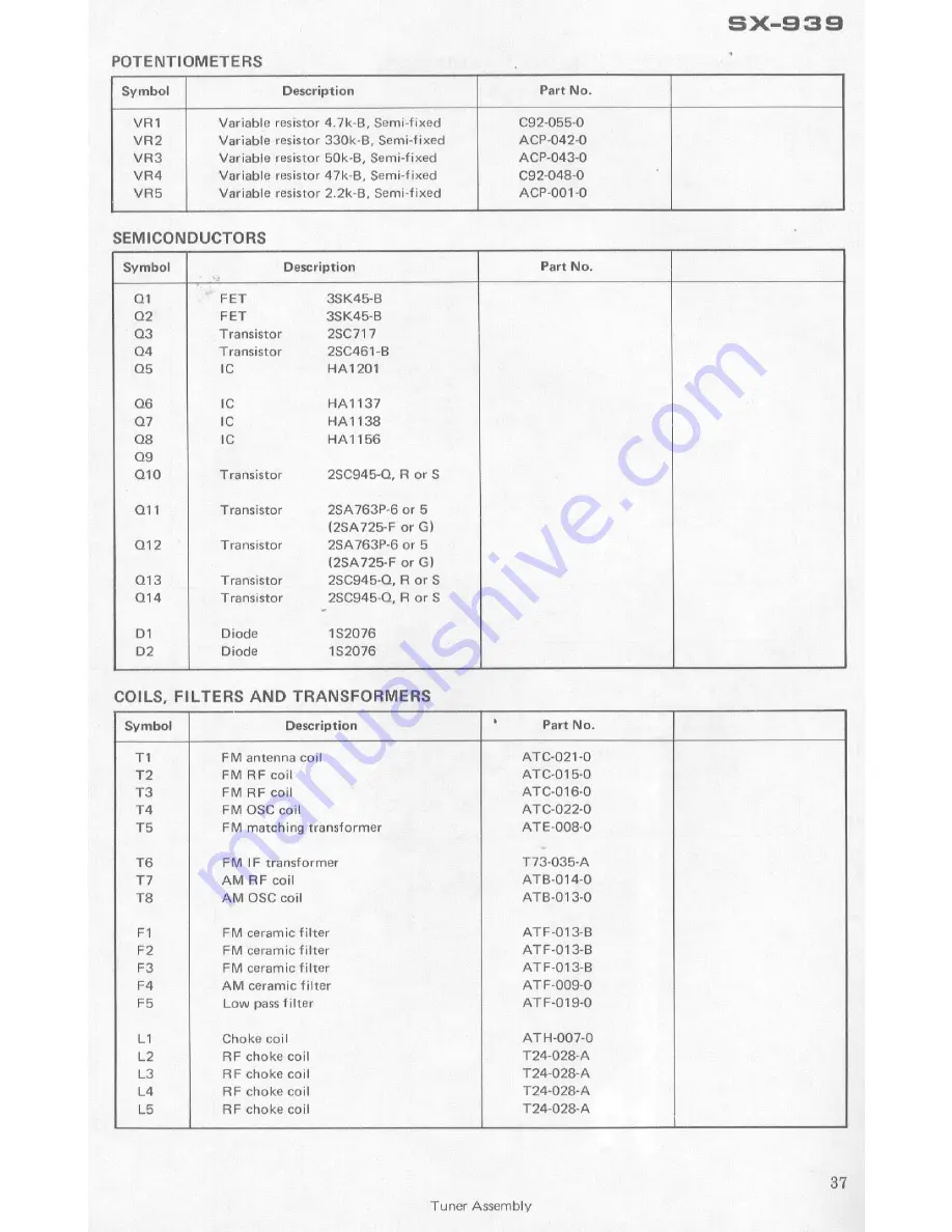 Pioneer SX-939 Service Manual Download Page 32