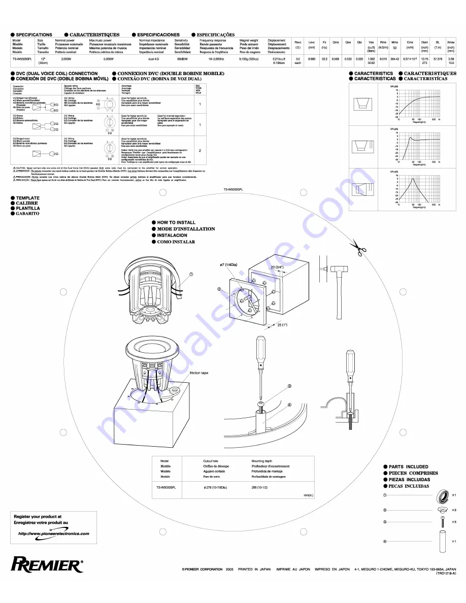 Pioneer TS-W5000SPL Instruction Manual Download Page 2