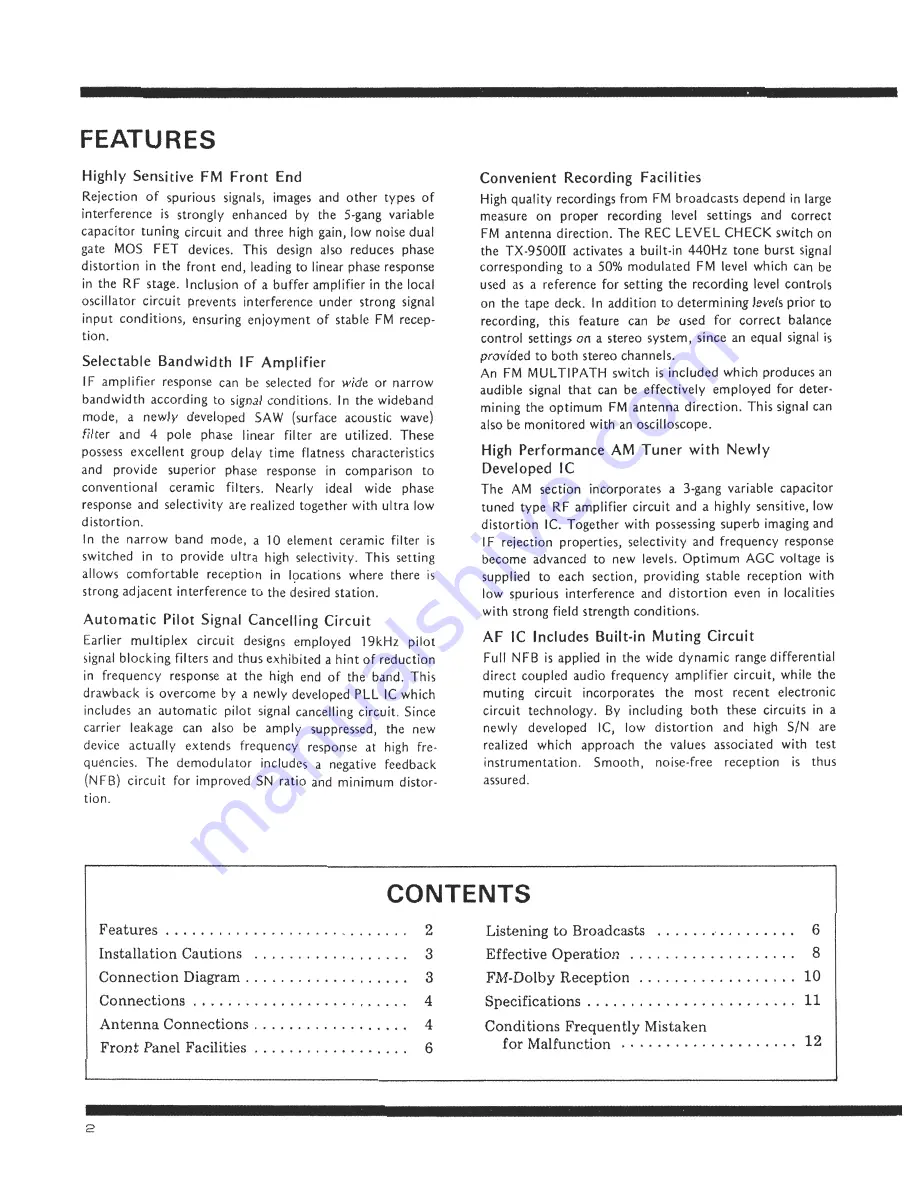 Pioneer TX-9500II Operating Instructions Manual Download Page 2