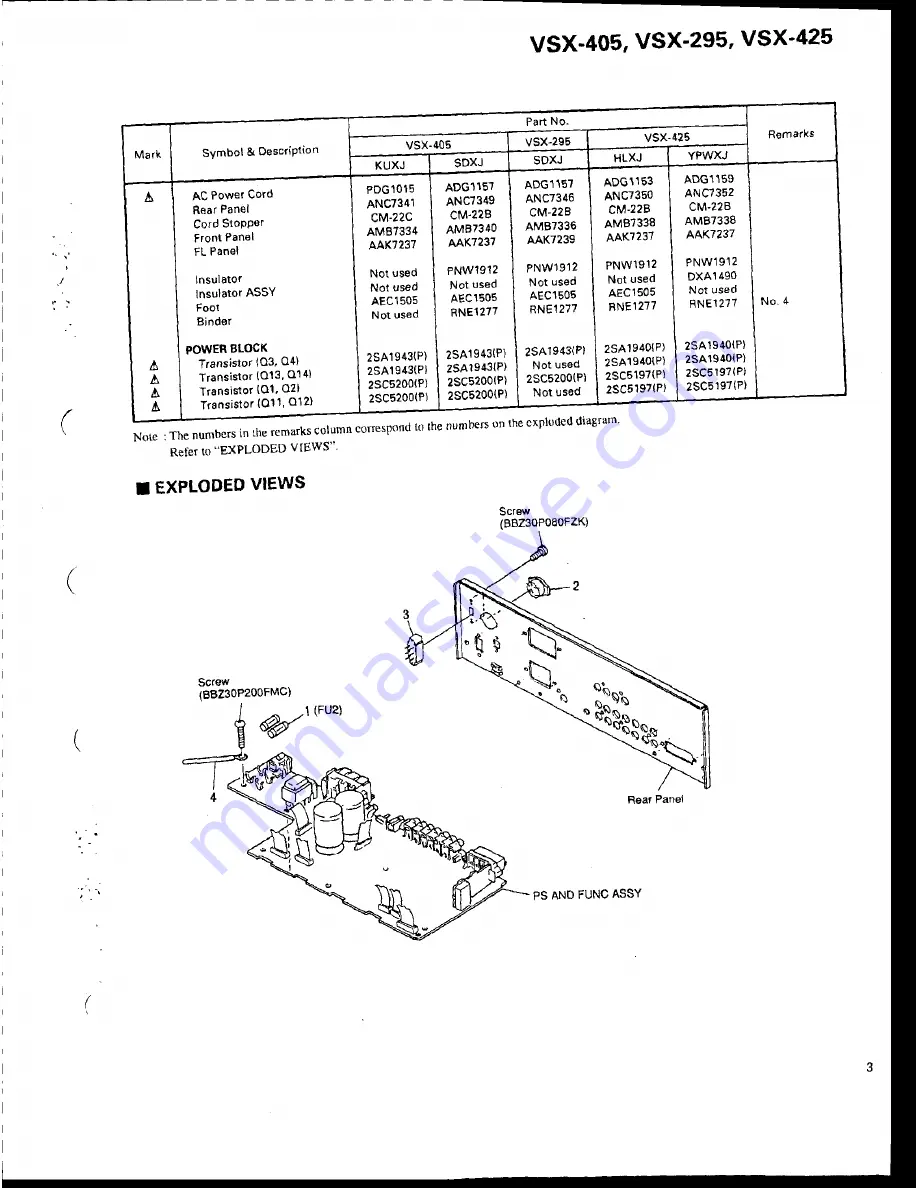 Pioneer VSX-405 Service Manual Download Page 3