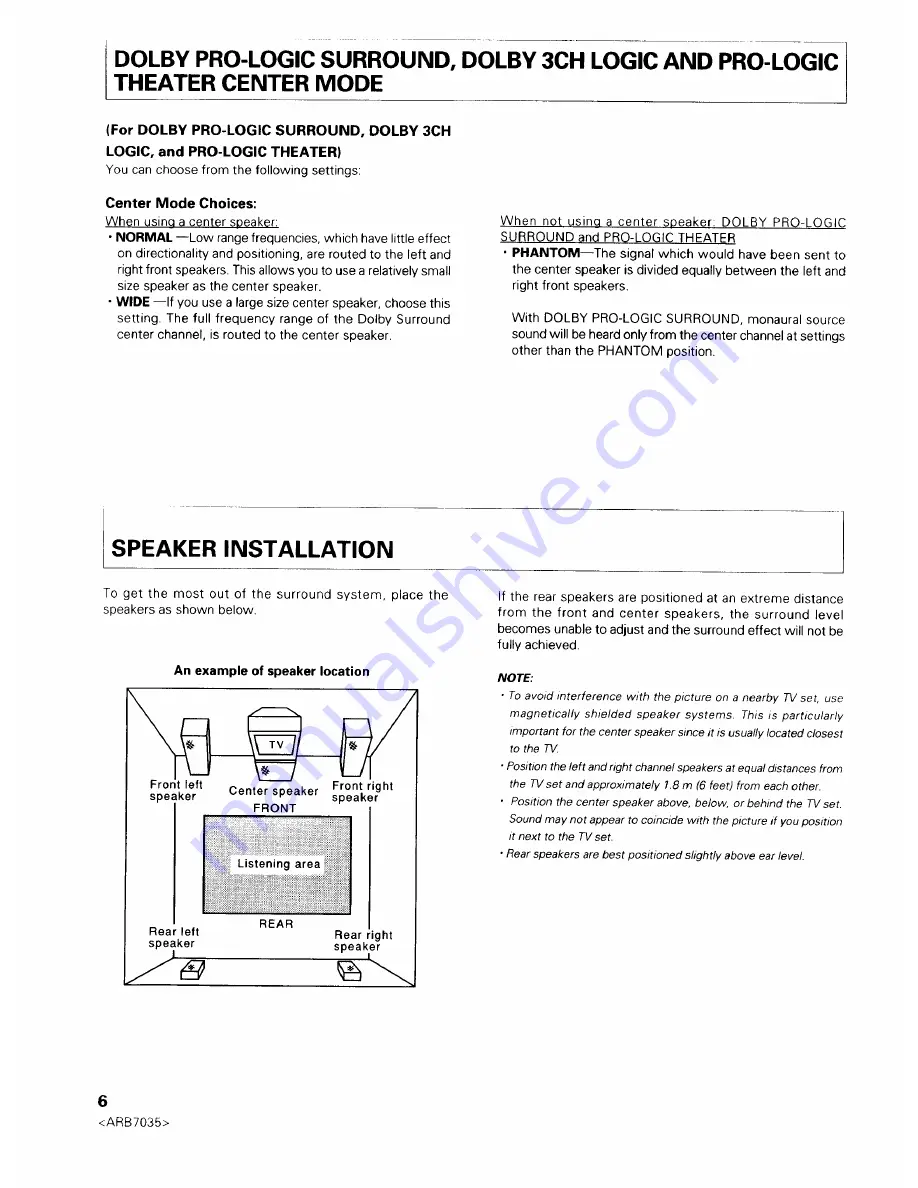 Pioneer VSX-D704S Operating Instructions Manual Download Page 6