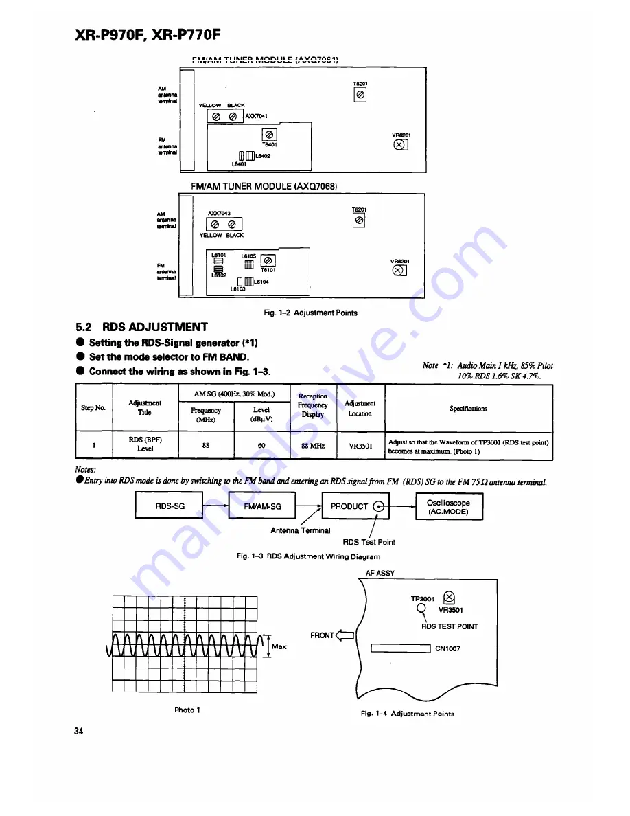 Pioneer XR-P770F Service Manual Download Page 34