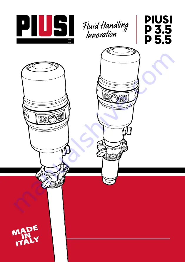 Piusi F00214000 Installation, Use And Maintenance Manual Download Page 1