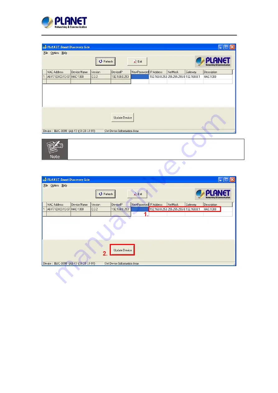 Planet Networking & Communication HAC-1000 Скачать руководство пользователя страница 12