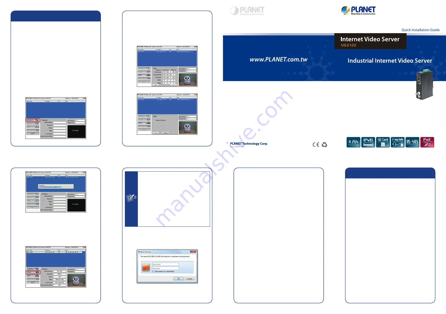 Planet Networking & Communication IVS-2120 Quick Installation Manual Download Page 14