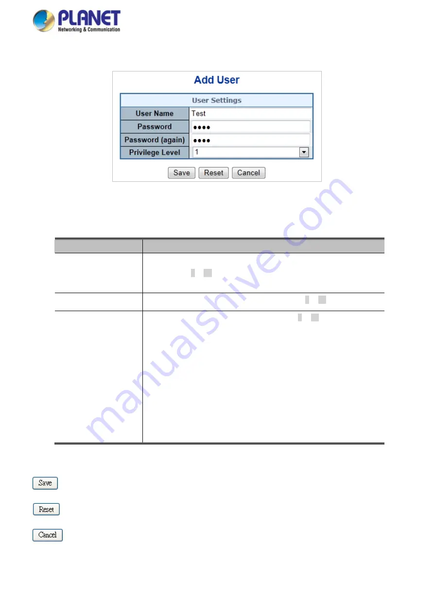 Planet Networking & Communication MGSD-10080F User Manual Download Page 59