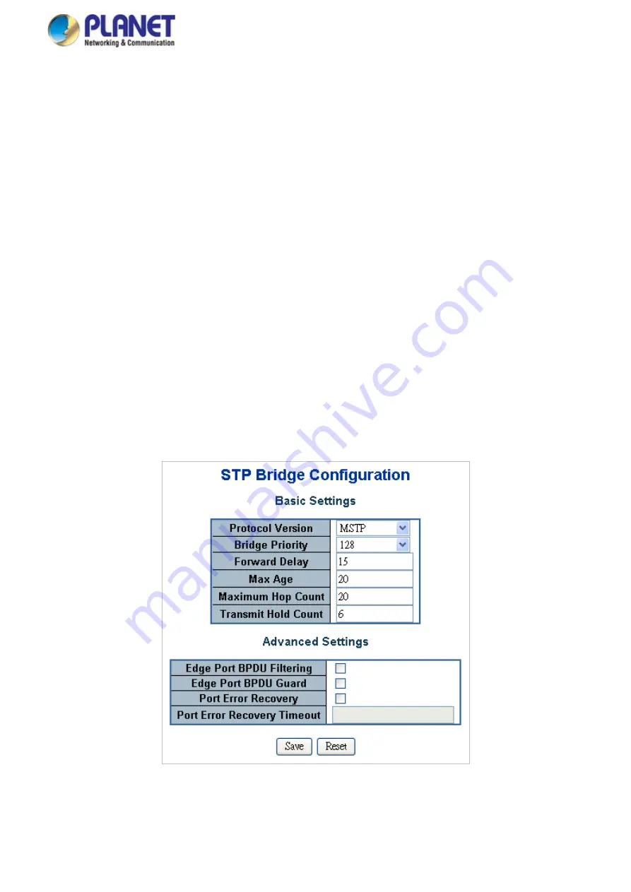 Planet Networking & Communication MGSD-10080F User Manual Download Page 154