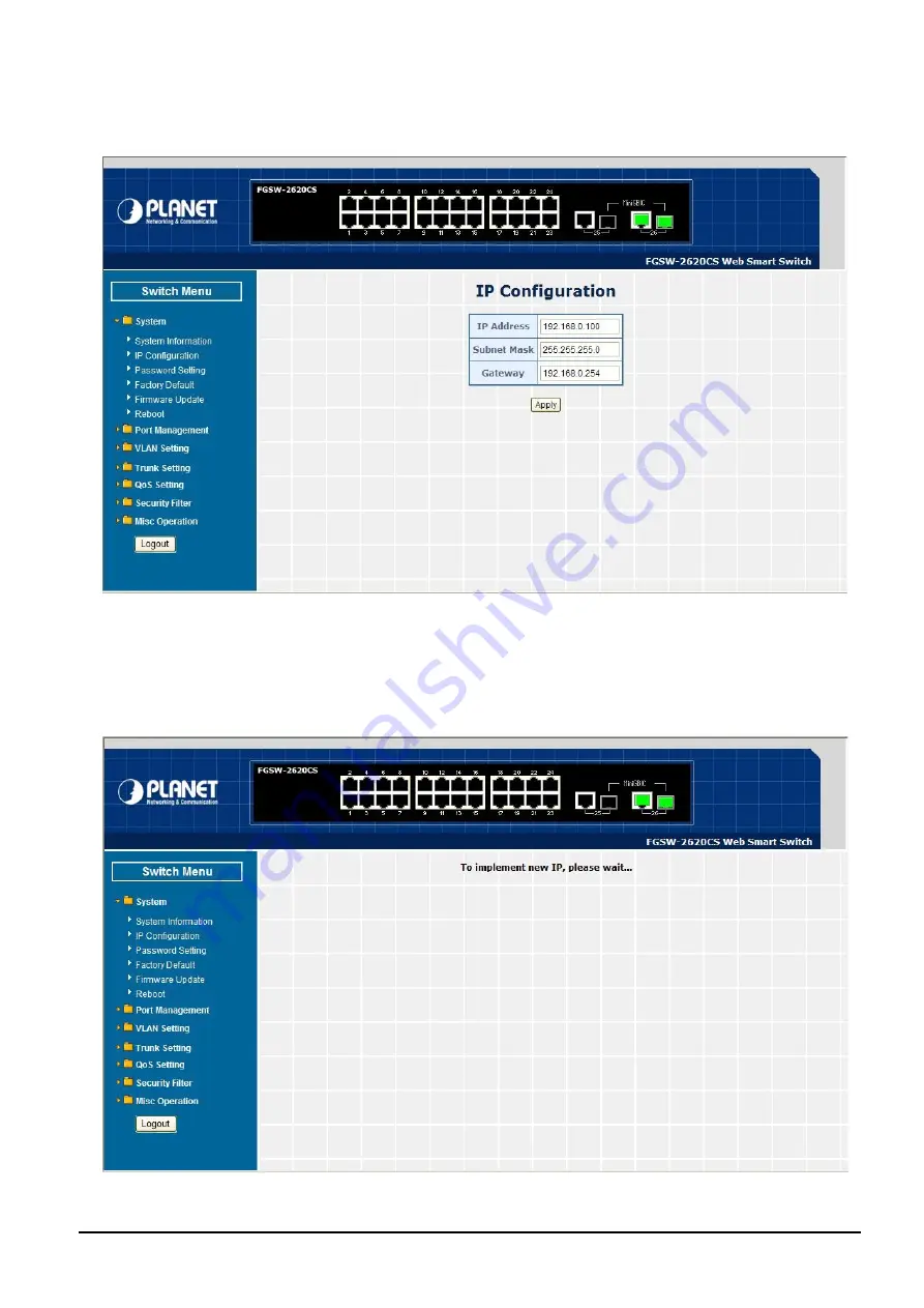 Planet FGSW-1820CS User Manual Download Page 20