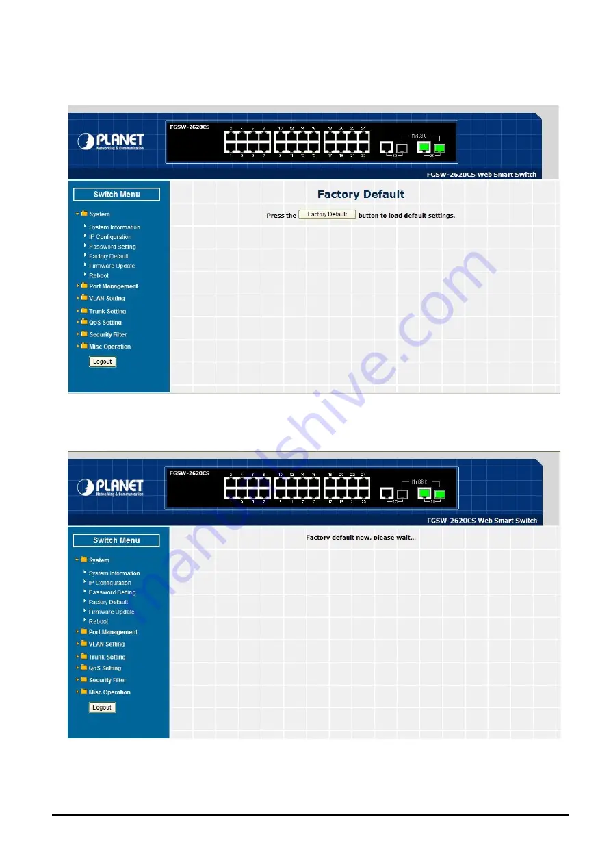 Planet FGSW-1820CS Скачать руководство пользователя страница 22