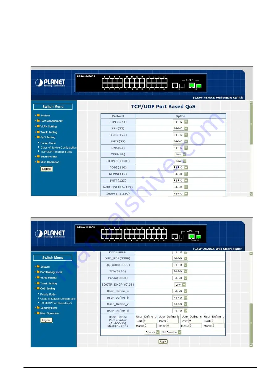 Planet FGSW-1820CS User Manual Download Page 55