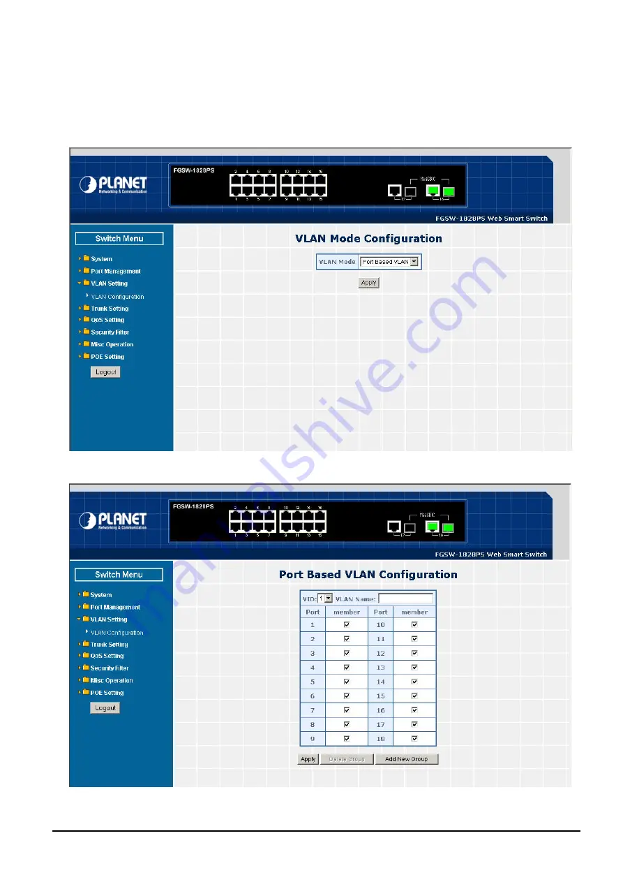 Planet FGSW-1828PS User Manual Download Page 45