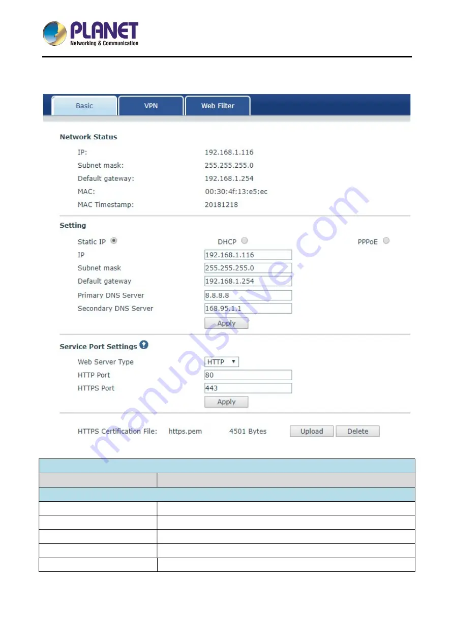 Planet HDP-1160PT User Manual Download Page 32