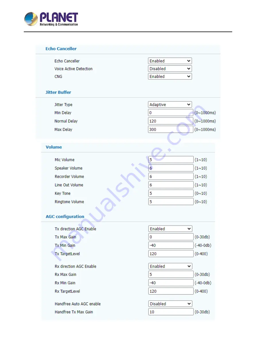 Planet HDP-1260PT User Manual Download Page 44