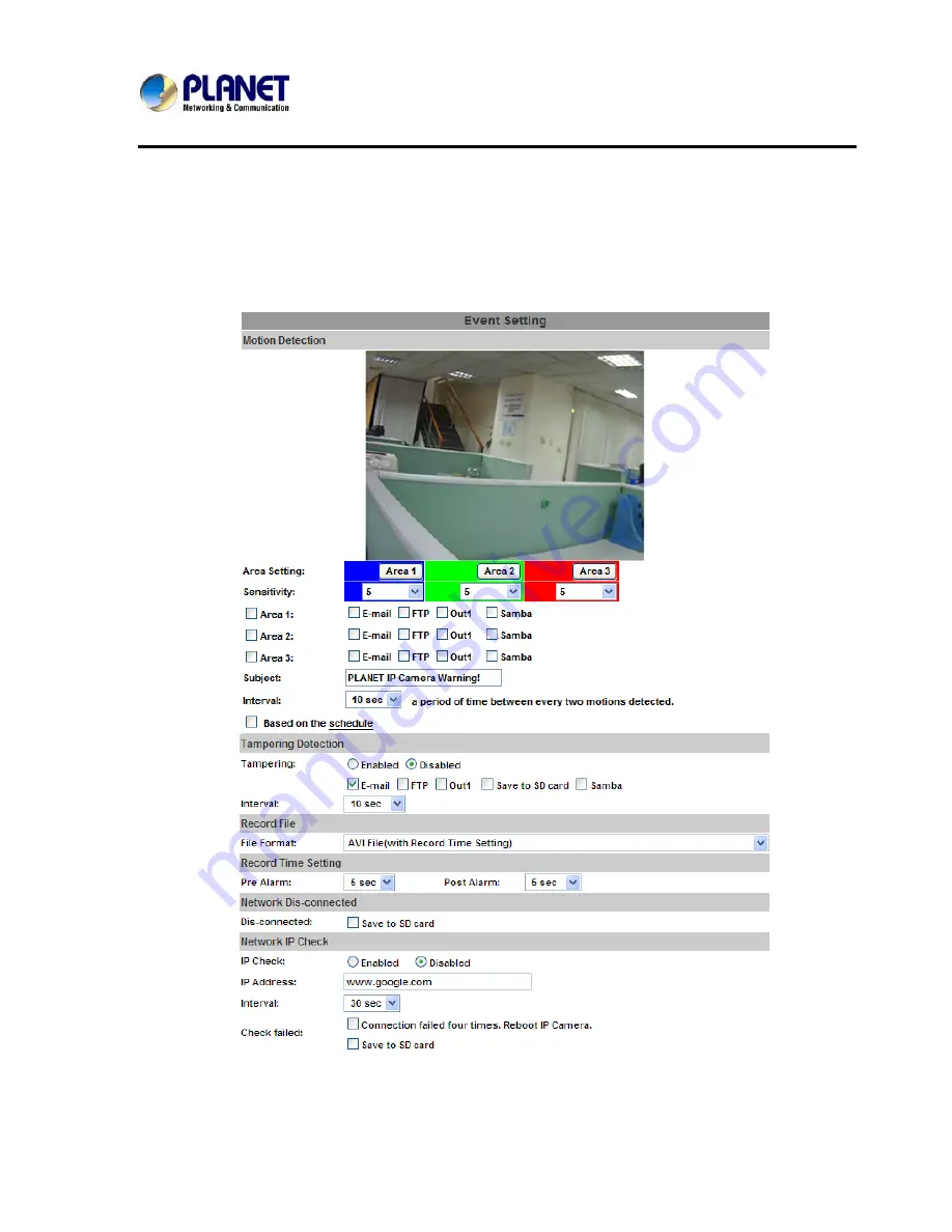 Planet ICA-3550V User Manual Download Page 63