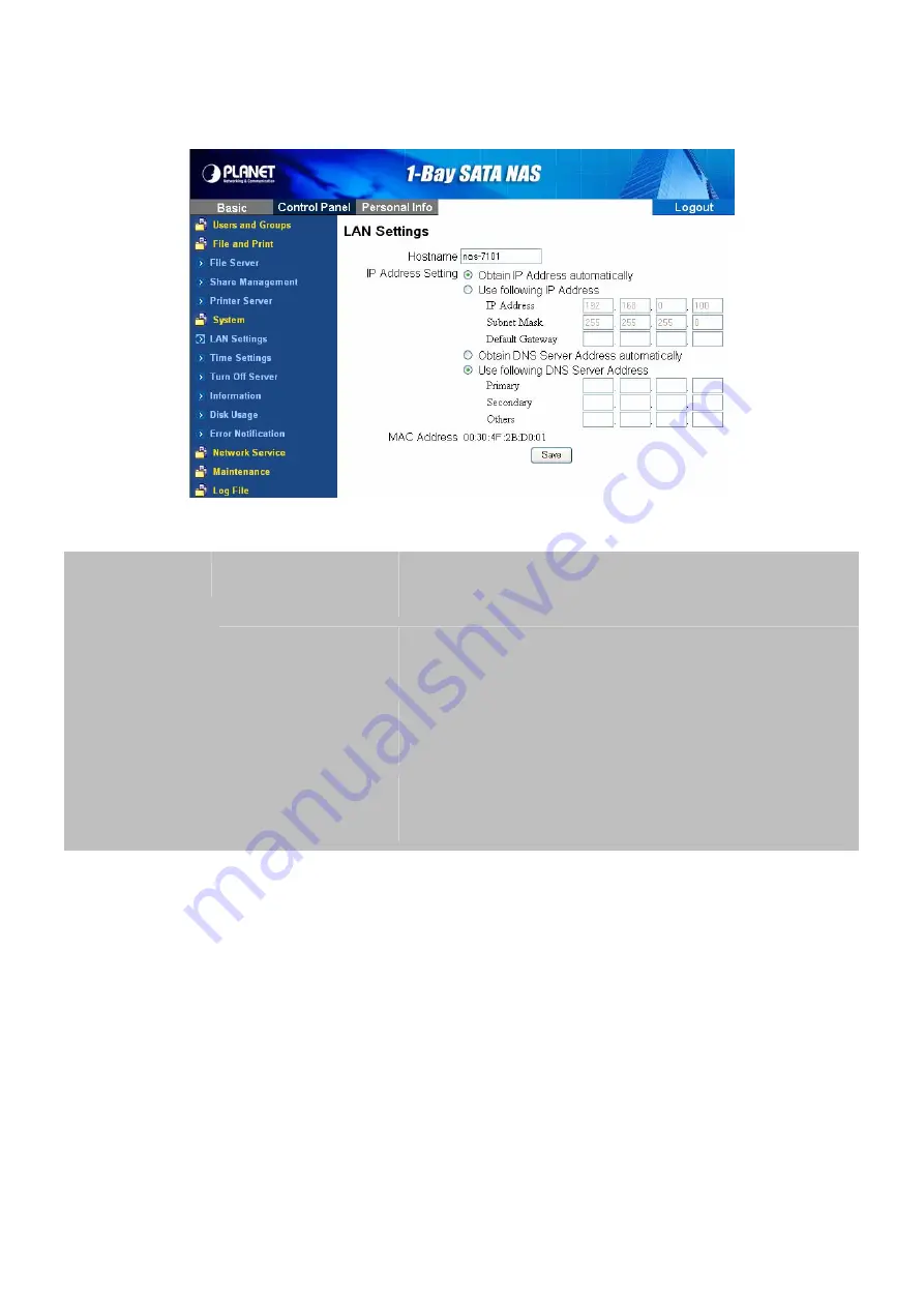 Planet NAS-7101 User Manual Download Page 25